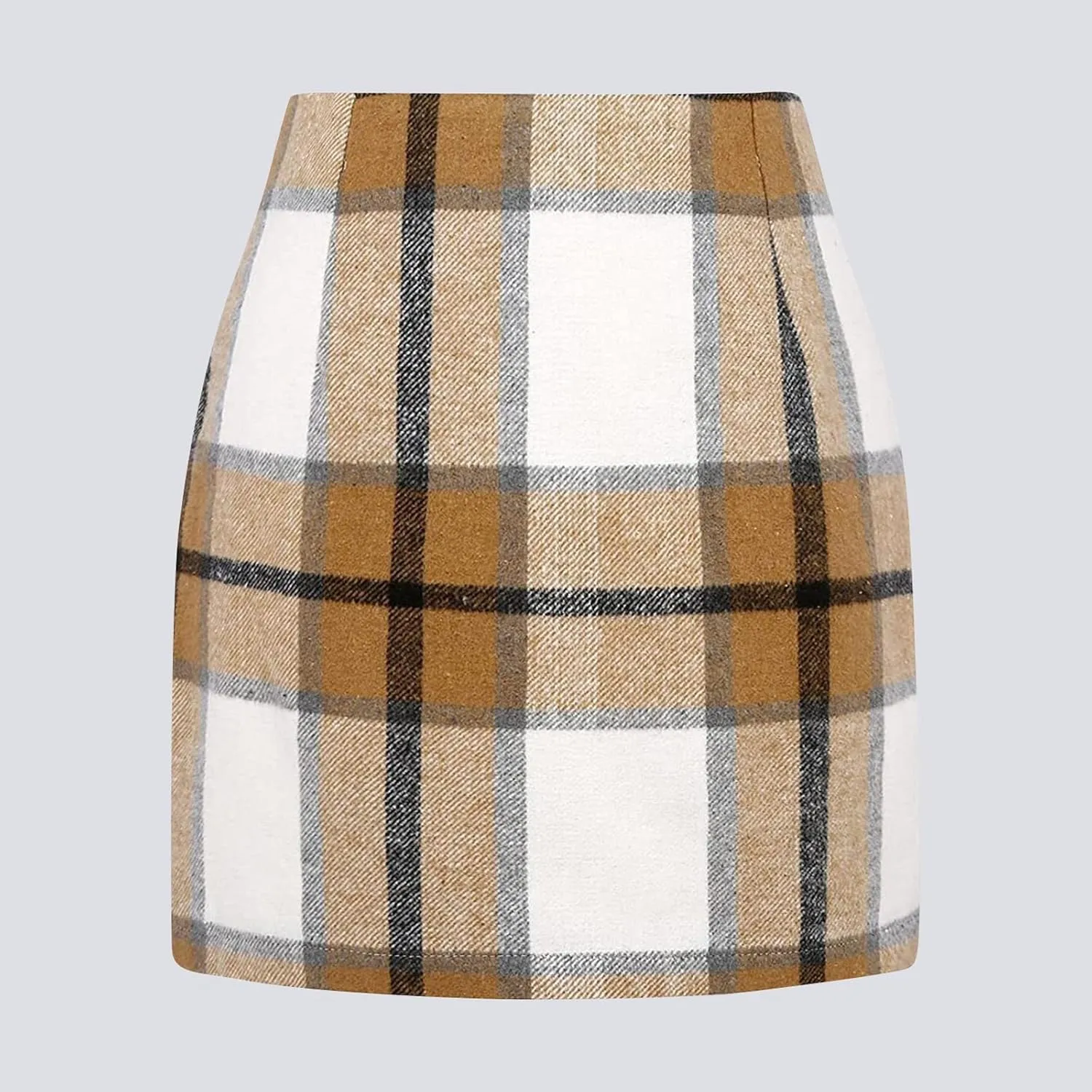 Skirts for Women Comfort 2025 Business Workout Plaid High Waist Elastic Tummy Control Slim Fit Pencil Short Skirts