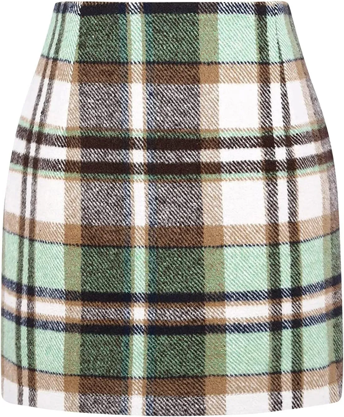 Skirts for Women Comfort 2025 Business Workout Plaid High Waist Elastic Tummy Control Slim Fit Pencil Short Skirts