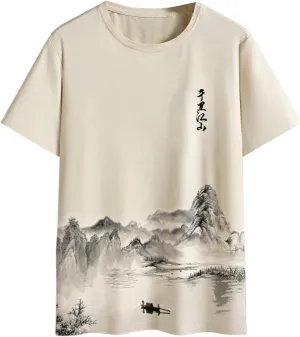 SOLY HUX Men's Graphic Print Tees Vintage T-Shirts Crewneck T Shirts Short Sleeve Casual Summer Shirt