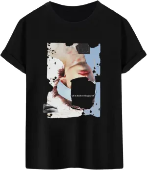 SOLY HUX Men's Graphic Tees Figure Letter Print Short Sleeve Designer T Shirt Summer Tee Tops