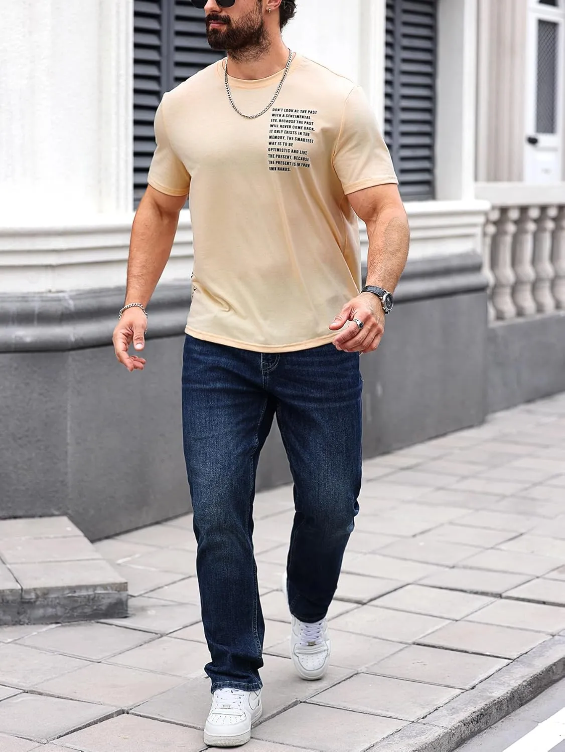 SOLY HUX Men's Graphic Tees Vintage T-Shirts Curved Hem Short Sleeve Crewneck Casual Trendy T Shirts
