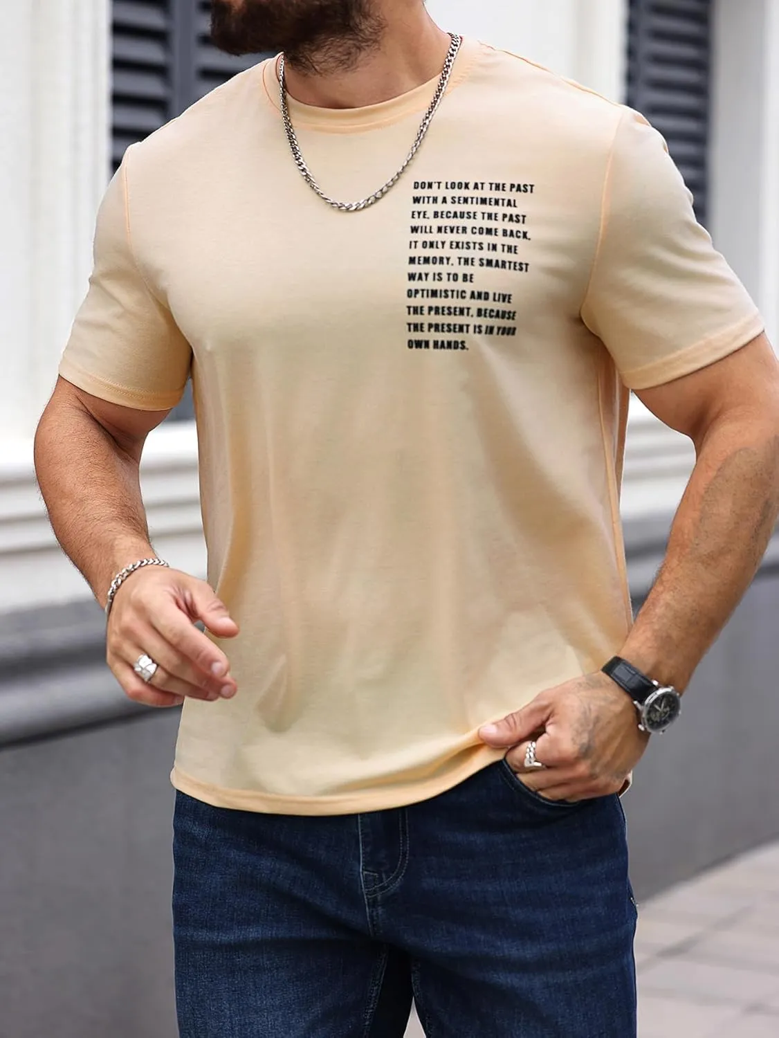 SOLY HUX Men's Graphic Tees Vintage T-Shirts Curved Hem Short Sleeve Crewneck Casual Trendy T Shirts