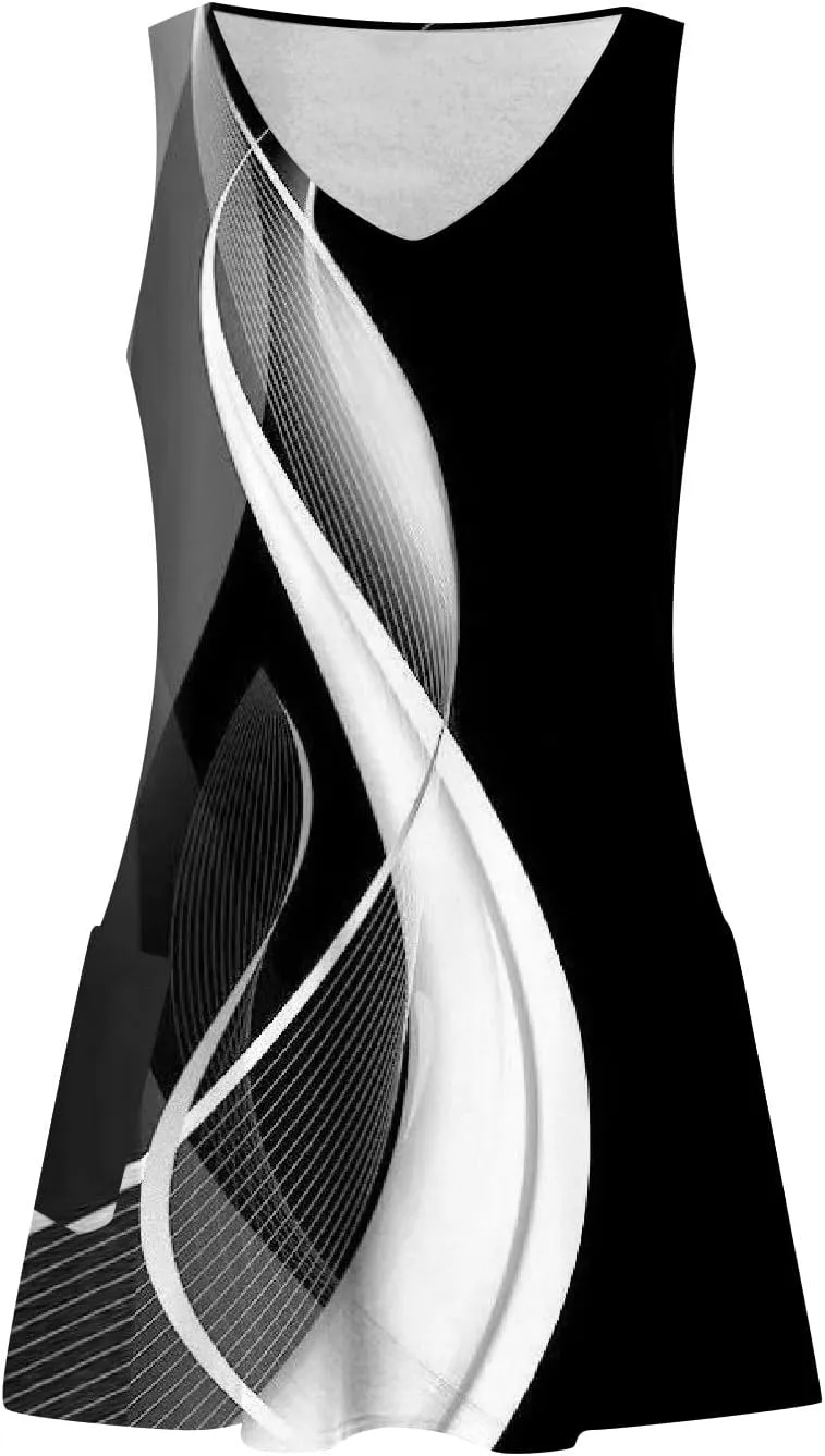 Summer Dresses for Women 2024 Women's Casual Sundress with Pockets Boho Beach Dress Floral V Neck Loose Tank Dresses
