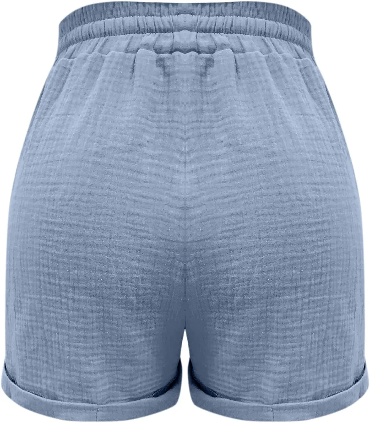 Summer Linen Shorts for Women Drawstring Loose Comfy Shorts Elastic Waist Casual Lightweight Shorts with Pockets