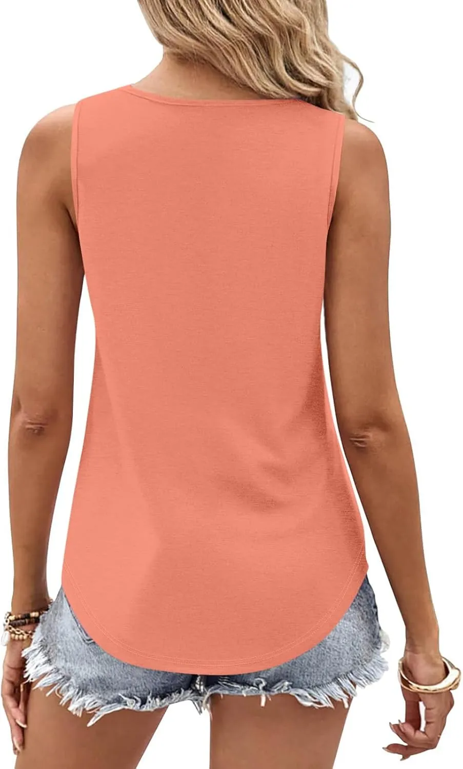 Summer Tank Tops for Women 2025 Vacation Trendy Solid V Neck Pleated Casual Sleeveless Shirt Fashion Summer Tank Top