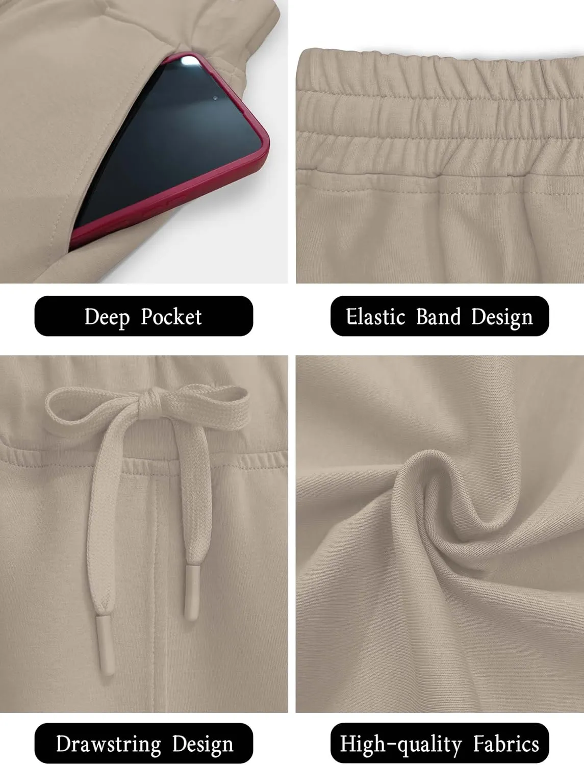 SuperPrity Running Shorts for Women High Waisted Workout Shorts Athletic Comfy Drawstring Sweat Gym Shorts with Pockets