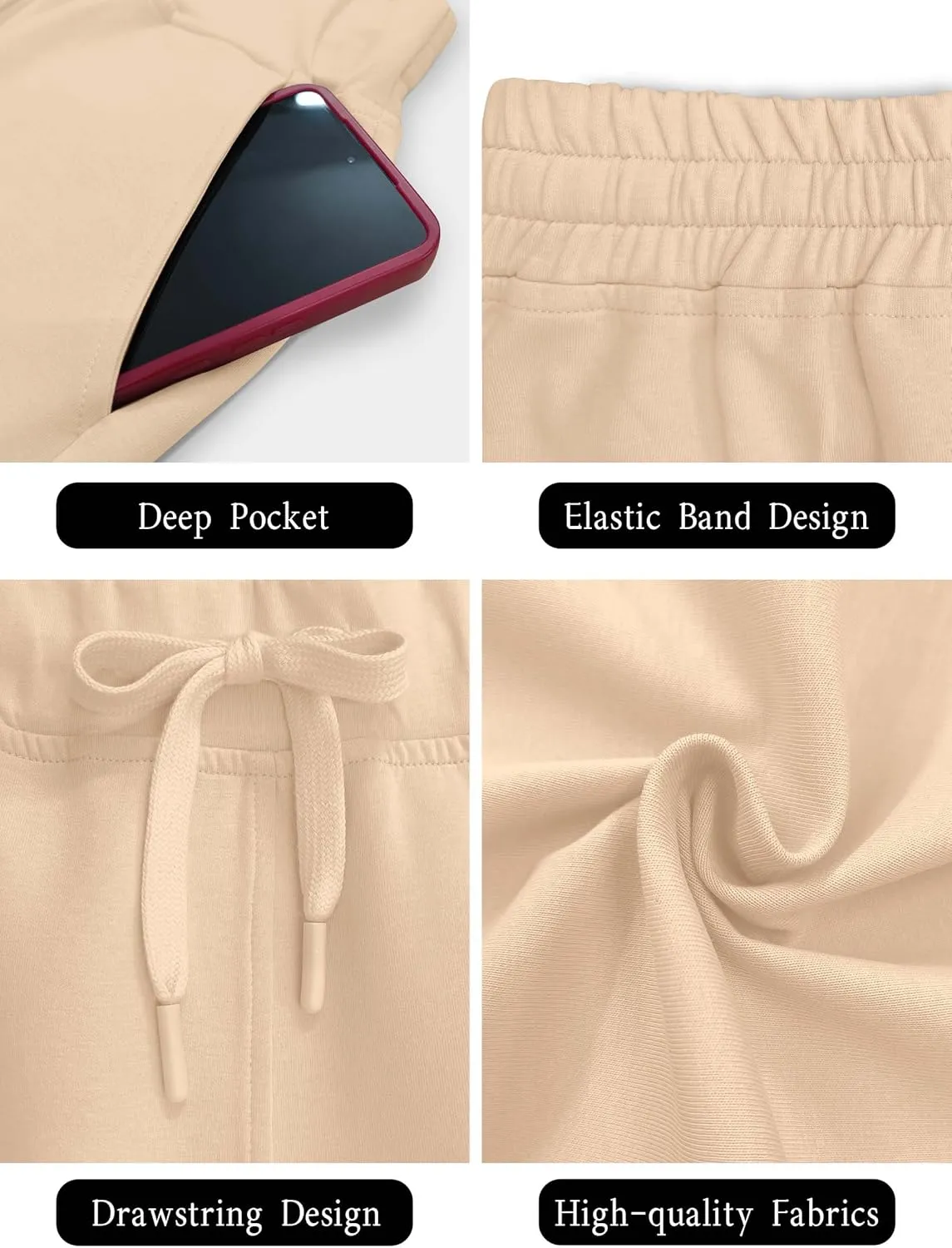 SuperPrity Running Shorts for Women High Waisted Workout Shorts Athletic Comfy Drawstring Sweat Gym Shorts with Pockets