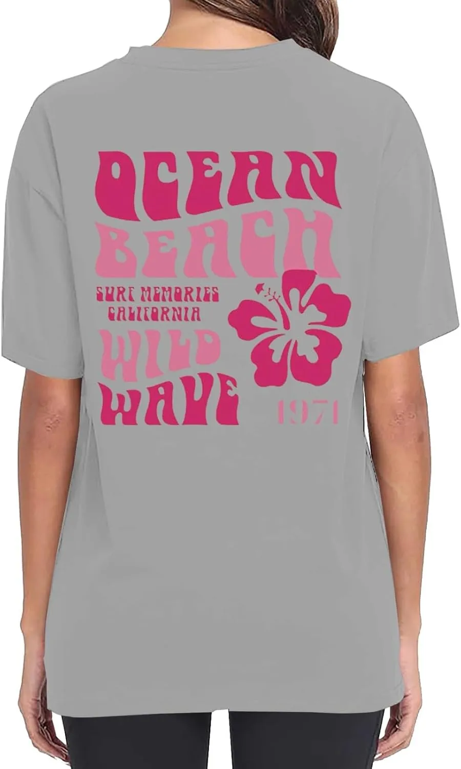 T Shirts for Women 1971 Ocean Beach Funny Saying Tshirt Short Sleeve Summer Casual Oversized Trendy Tee Shirt 2025