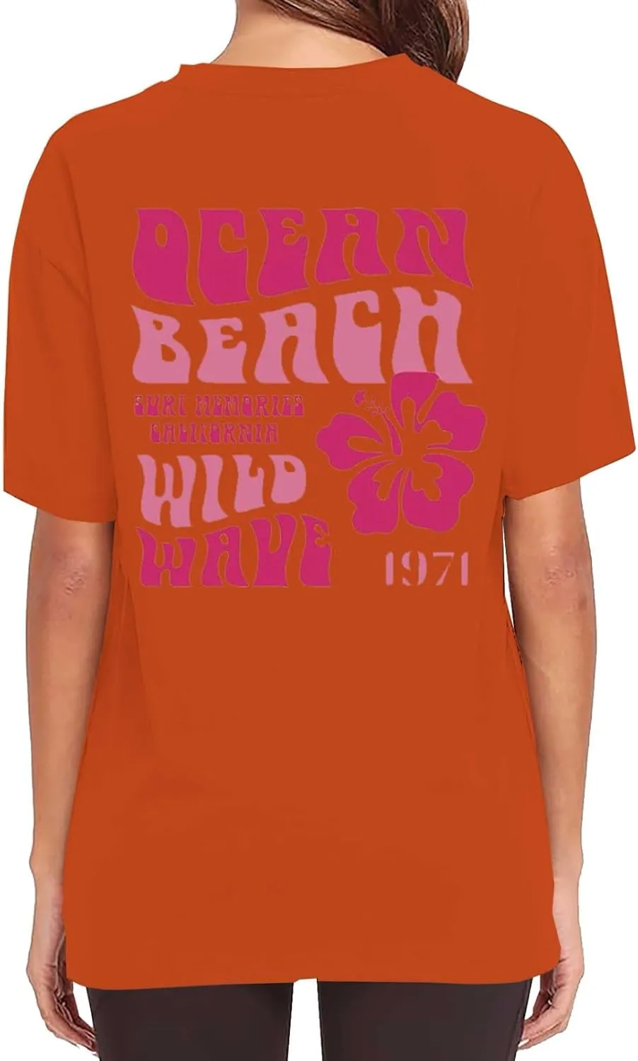 T Shirts for Women 1971 Ocean Beach Funny Saying Tshirt Short Sleeve Summer Casual Oversized Trendy Tee Shirt 2025