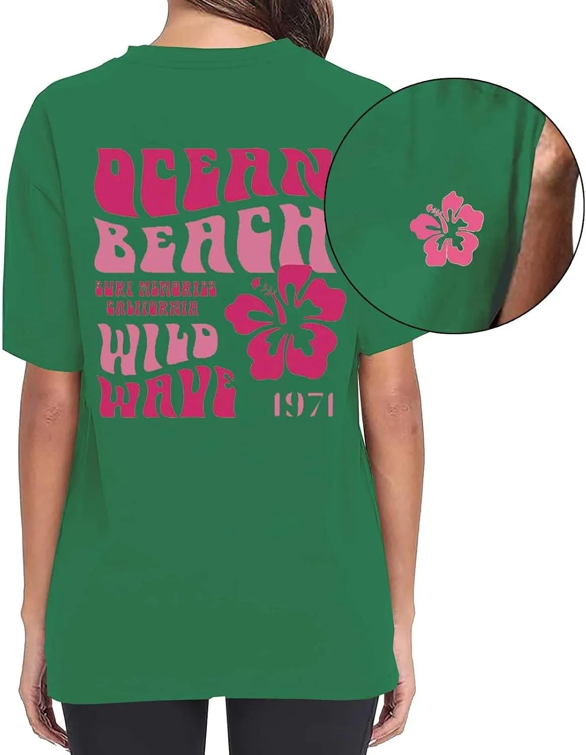 T Shirts for Women 1971 Ocean Beach Funny Saying Tshirt Short Sleeve Summer Casual Oversized Trendy Tee Shirt 2025
