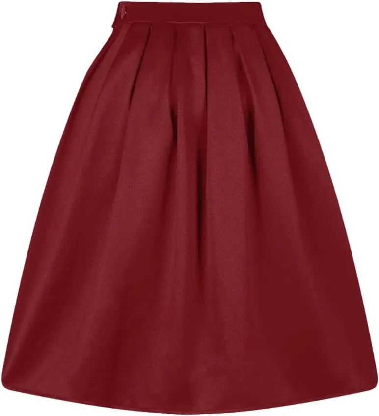 Taydey A-Line Pleated Vintage Skirts for Women