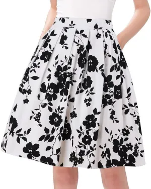 Taydey A-Line Pleated Vintage Skirts for Women