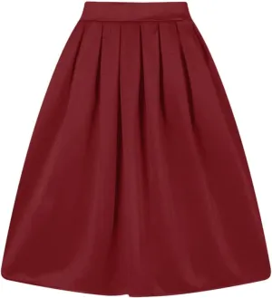 Taydey A-Line Pleated Vintage Skirts for Women