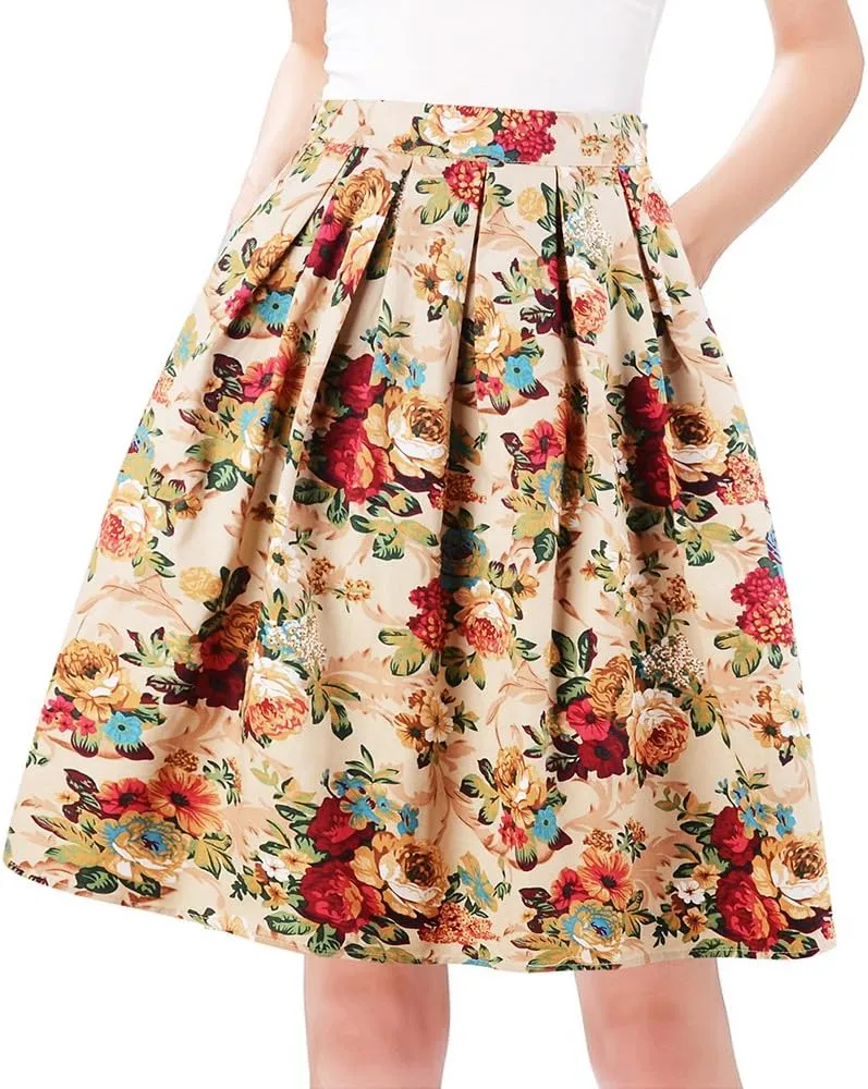 Taydey A-Line Pleated Vintage Skirts for Women