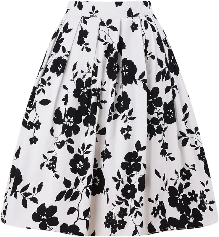 Taydey A-Line Pleated Vintage Skirts for Women