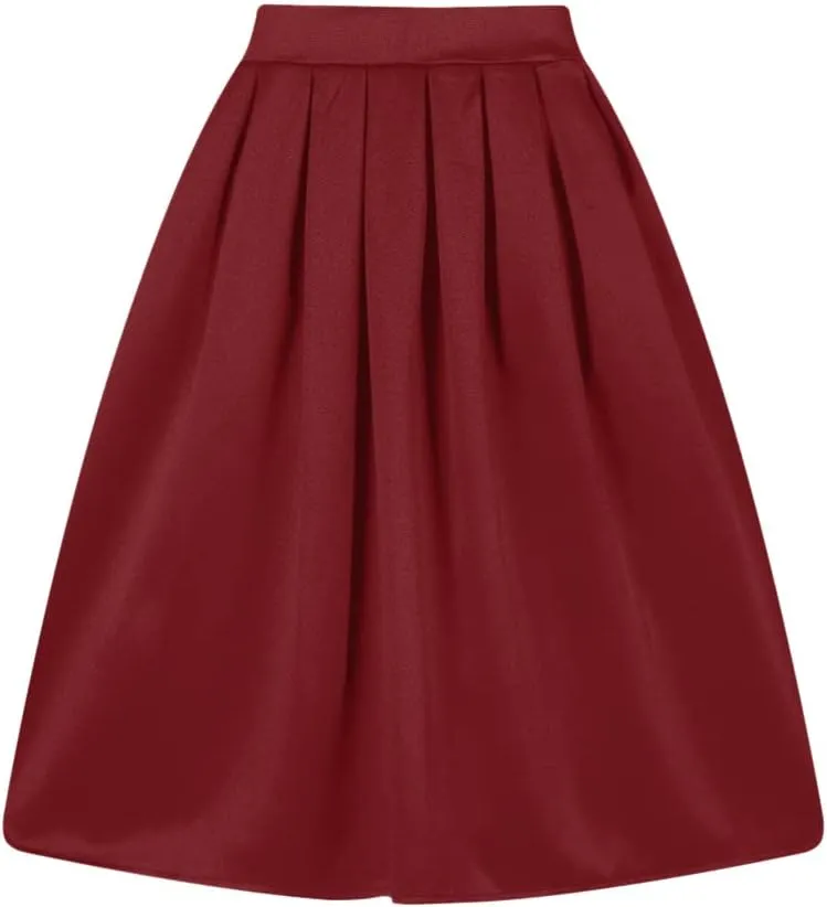 Taydey A-Line Pleated Vintage Skirts for Women