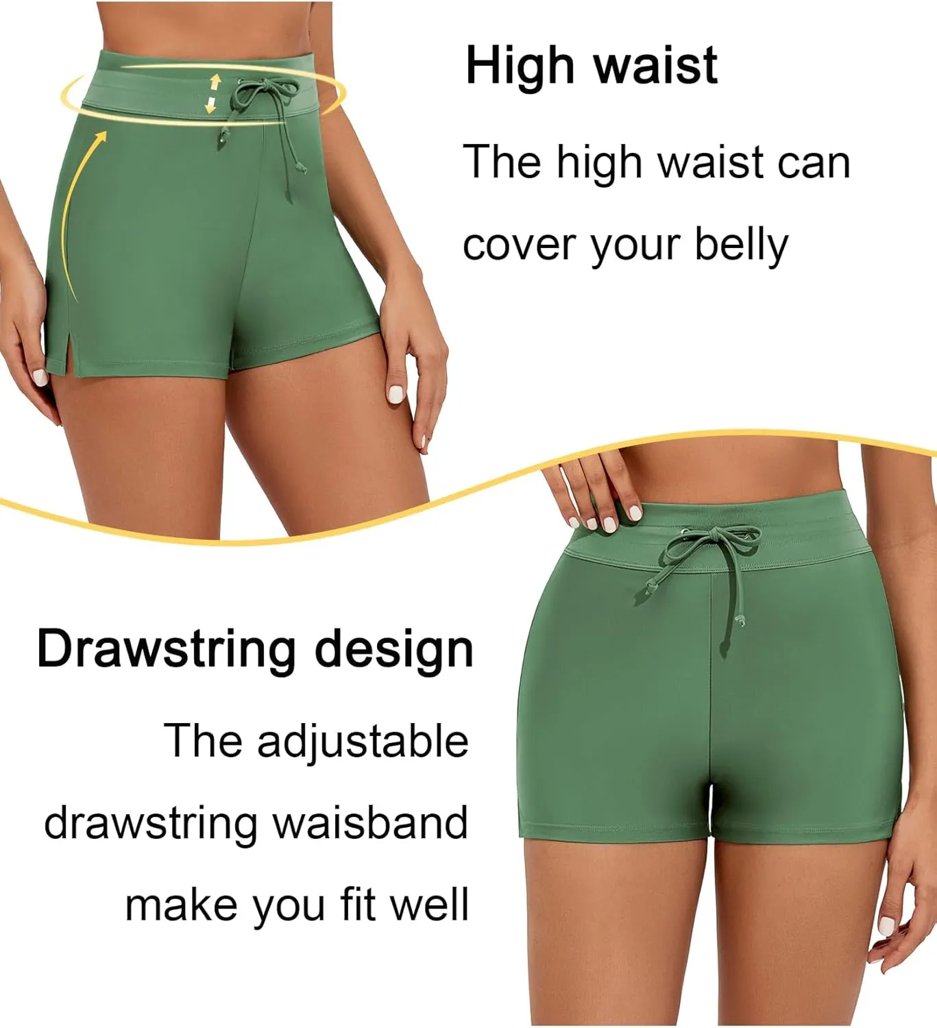 Tournesol Women's Swim Shorts High Waisted Bathing Suit Bottoms Swimsuit Tankini Boy Shorts with Liner