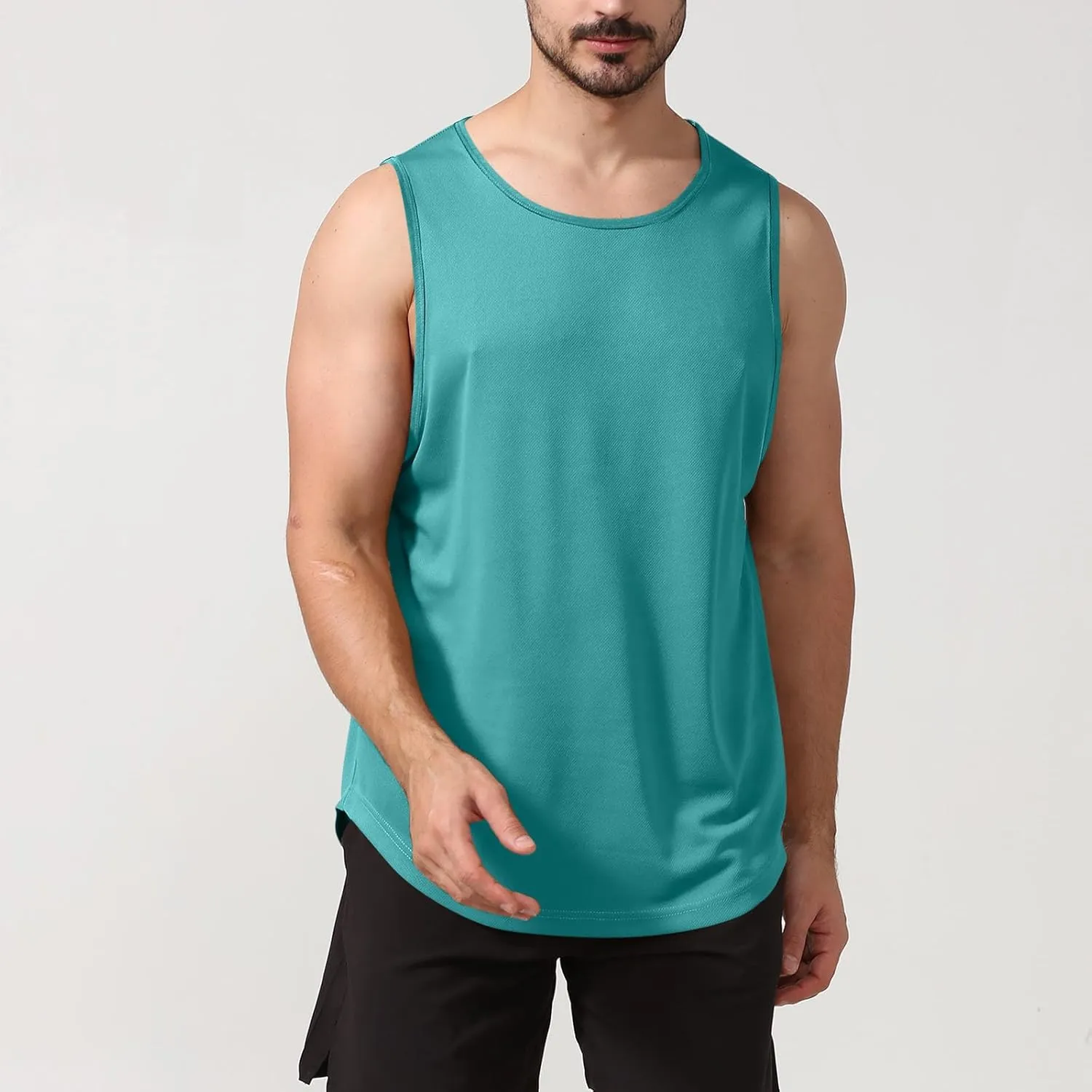 Uillui Mens Workout Tank Tops Quick Dry Running Shirts Sleeveless Mesh Muscle Gym Shirts Athletic Training Sports ​Tank Tops