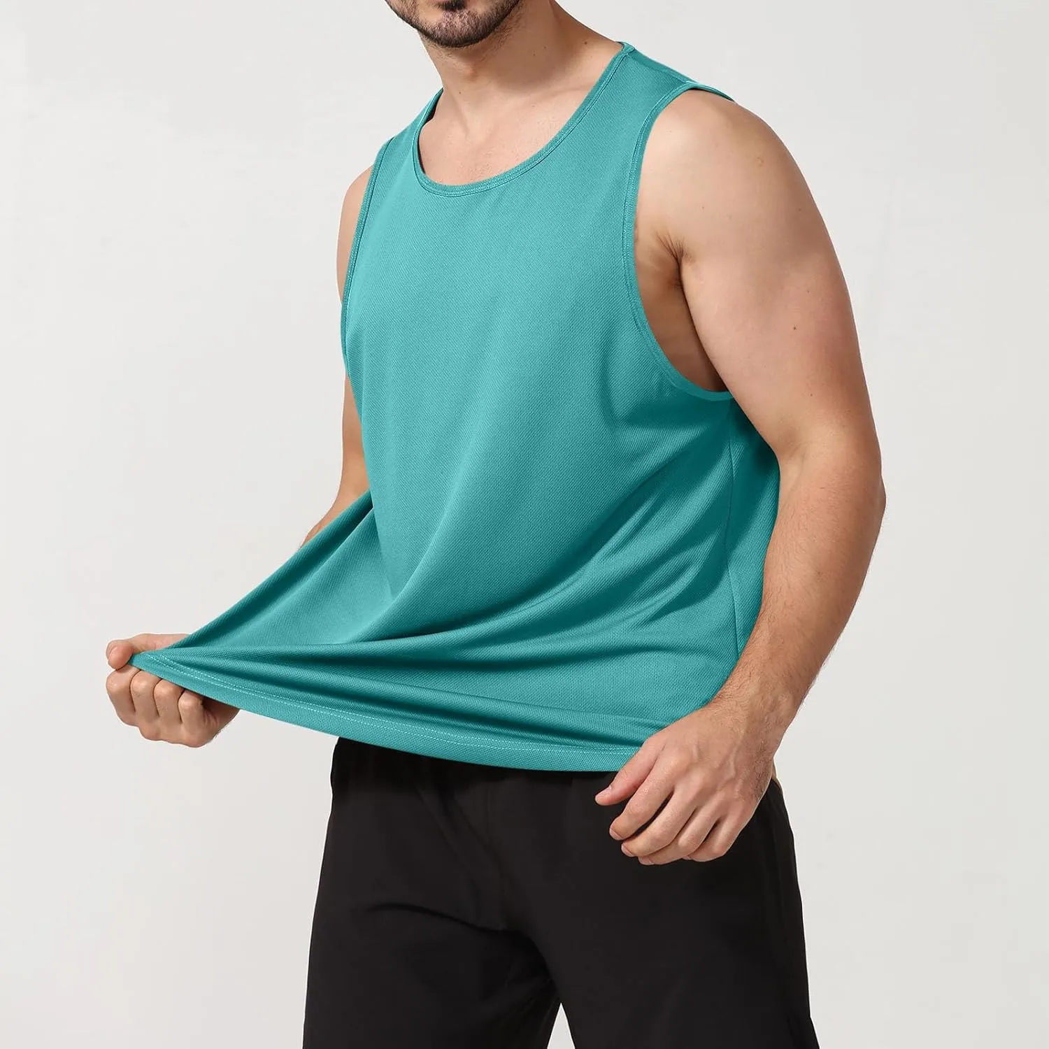 Uillui Mens Workout Tank Tops Quick Dry Running Shirts Sleeveless Mesh Muscle Gym Shirts Athletic Training Sports ​Tank Tops