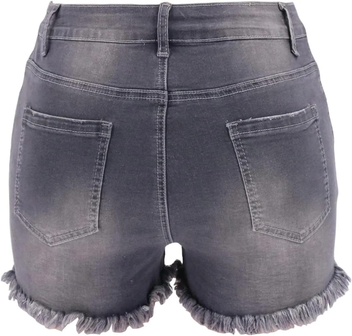 vanberfia Women's Stretchy Denim Mid Rise Jean Shorts with Pockets…