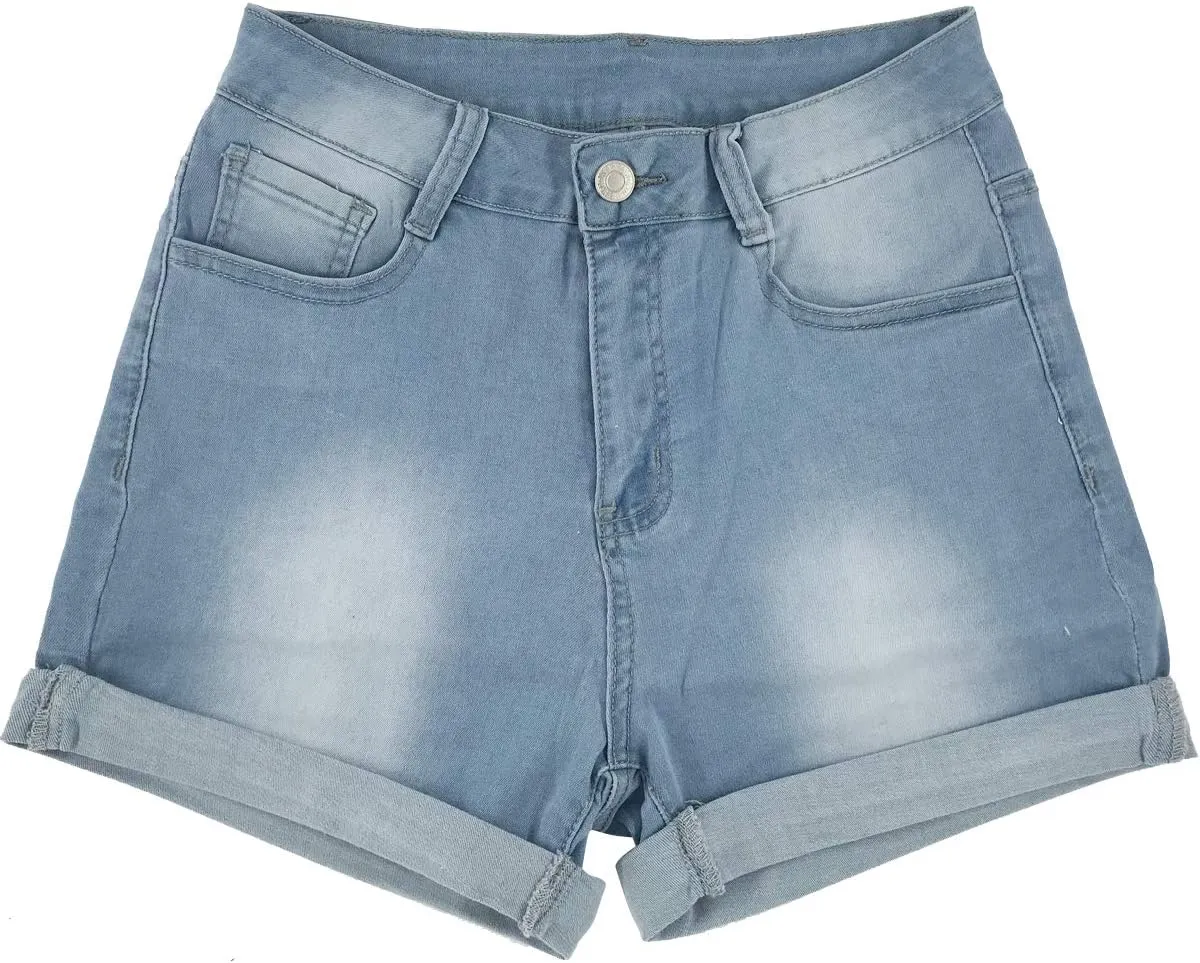vanberfia Women's Stretchy Denim Mid Rise Jean Shorts with Pockets…