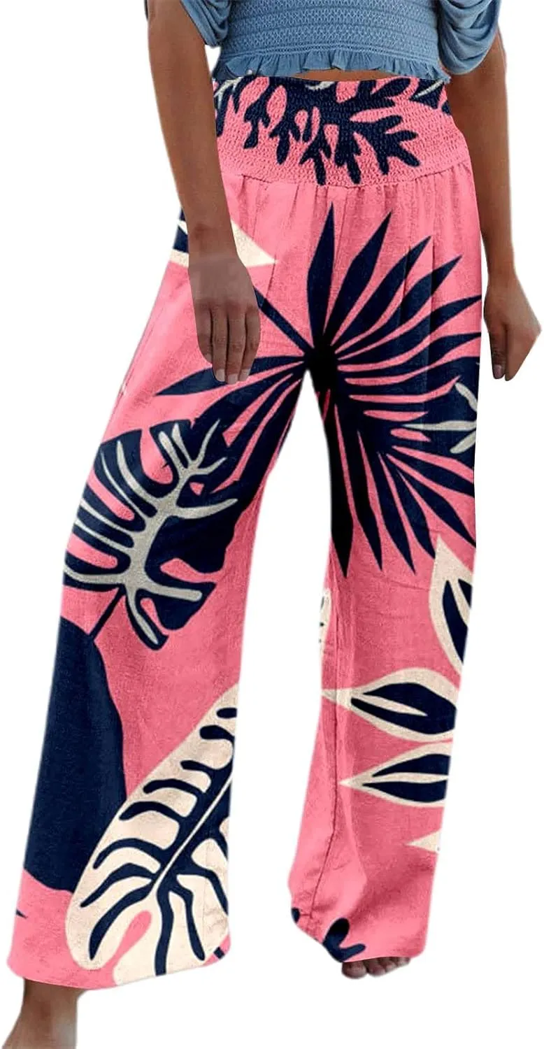 Wide Leg Pants for Womens Elastic High Waisted Stretchy Straight Trousers Lounge Sweatpants Business Casual Outfits