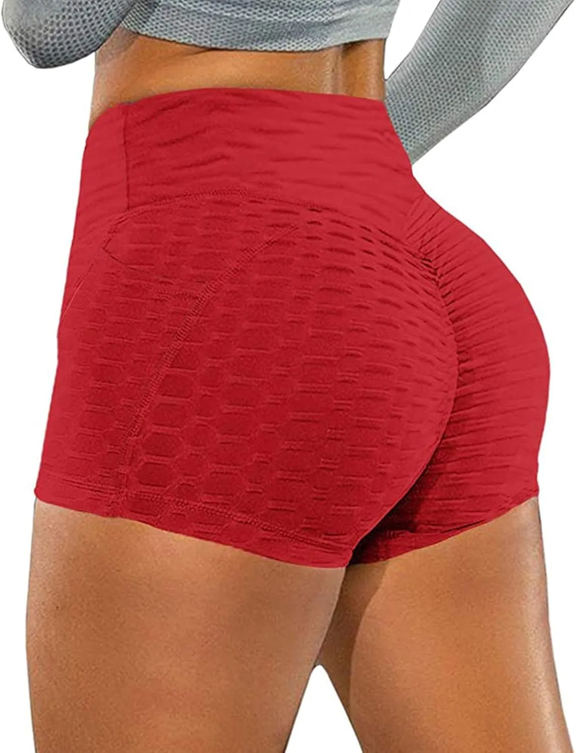Women Butt Lift Yoga Shorts Tummy Control Plus Size High Waist Butt Lifting Compression Running Textured Booty Leggings