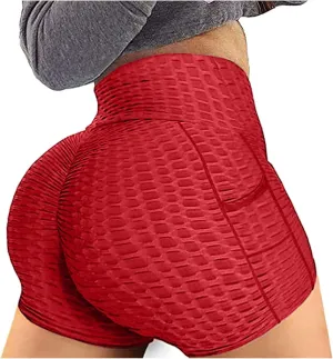 Women Butt Lift Yoga Shorts Tummy Control Plus Size High Waist Butt Lifting Compression Running Textured Booty Leggings