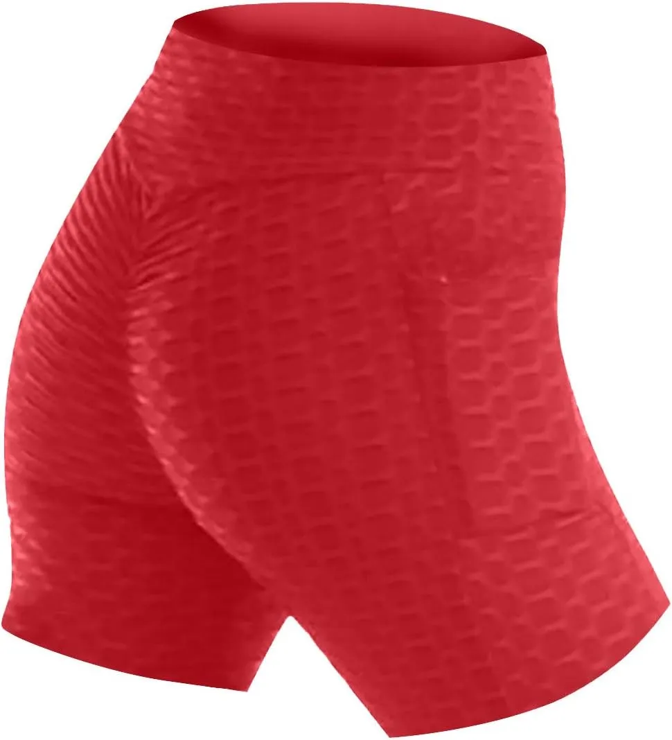 Women Butt Lift Yoga Shorts Tummy Control Plus Size High Waist Butt Lifting Compression Running Textured Booty Leggings