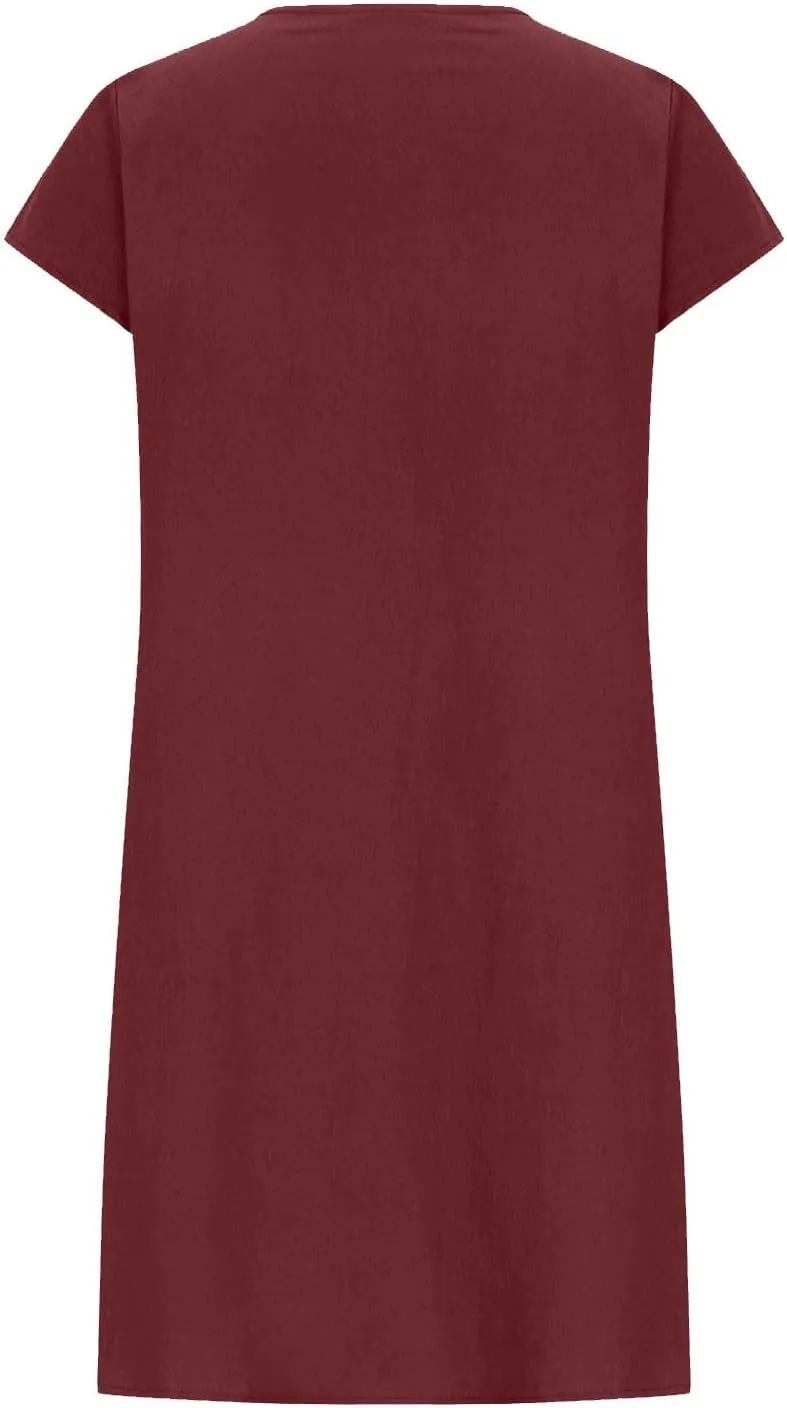 Women Cotton Linen Summer Dresses Casual Mini Short Dress Gauze Boho Dresses 2024 Trendy Vacation Clothing