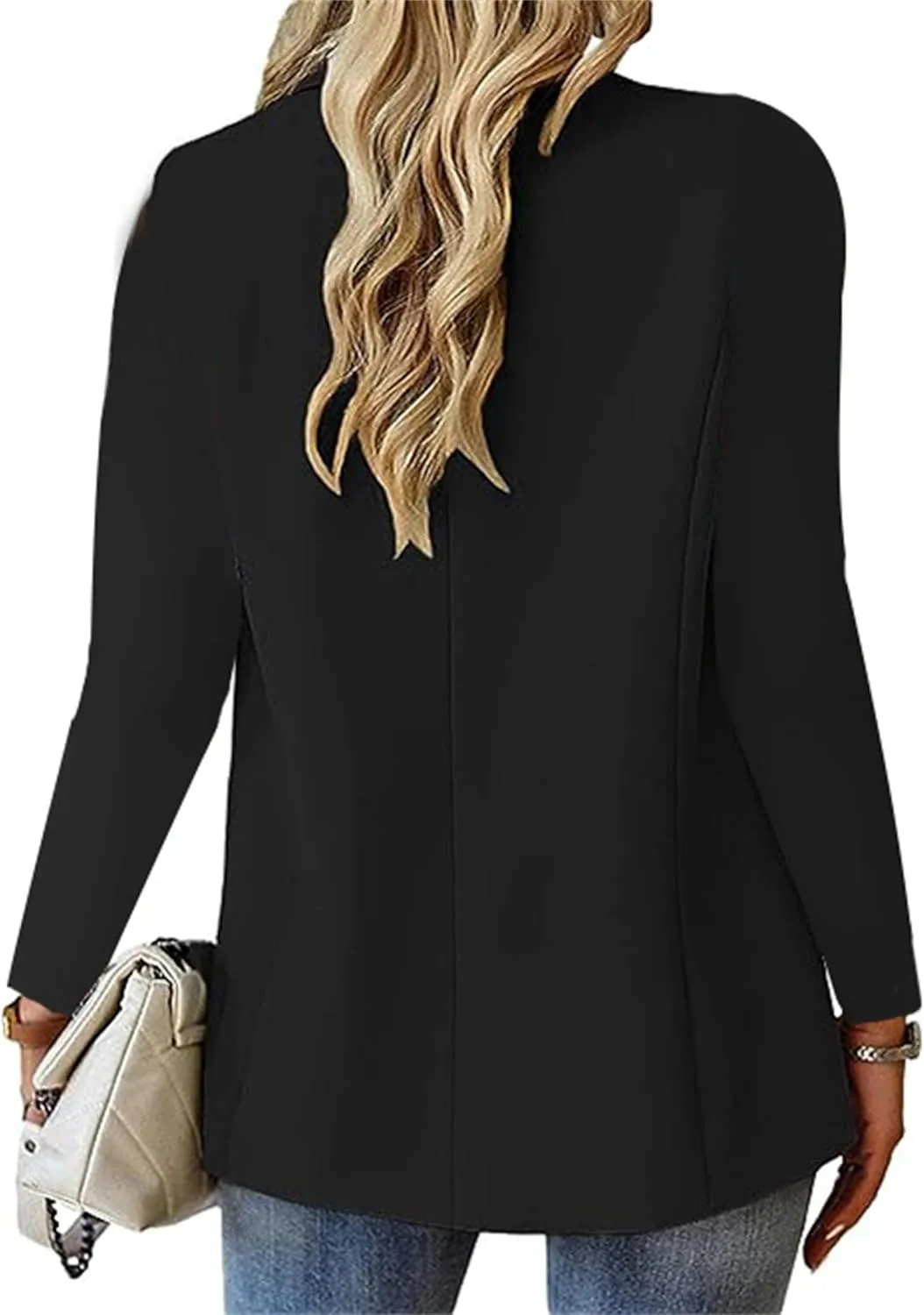 Women's Blazer Business Casual Lightweight Suit Notch Collar Work Office Suit Jackets Elegant Long Sleeve Dressy Jacket