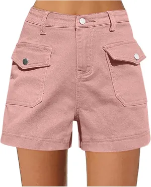 Women's Casual Denim Shorts Mid Waisted Denim Shorts High Jean Shorts