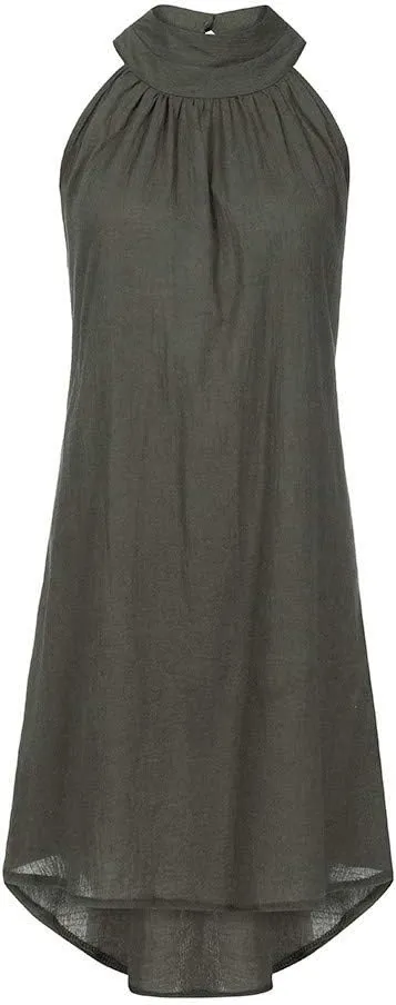 Women's Casual Dresses Holiday Irregular Halter Neck Summer Beach Sleeveless Party Mini Dress, S-2XL
