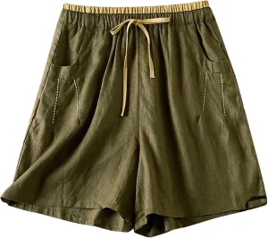Womens Casual Shorts High Waisted 2025 Fashion Beach Shorts Cute Summer Shorts Comfy Solid Shorts with Pockets