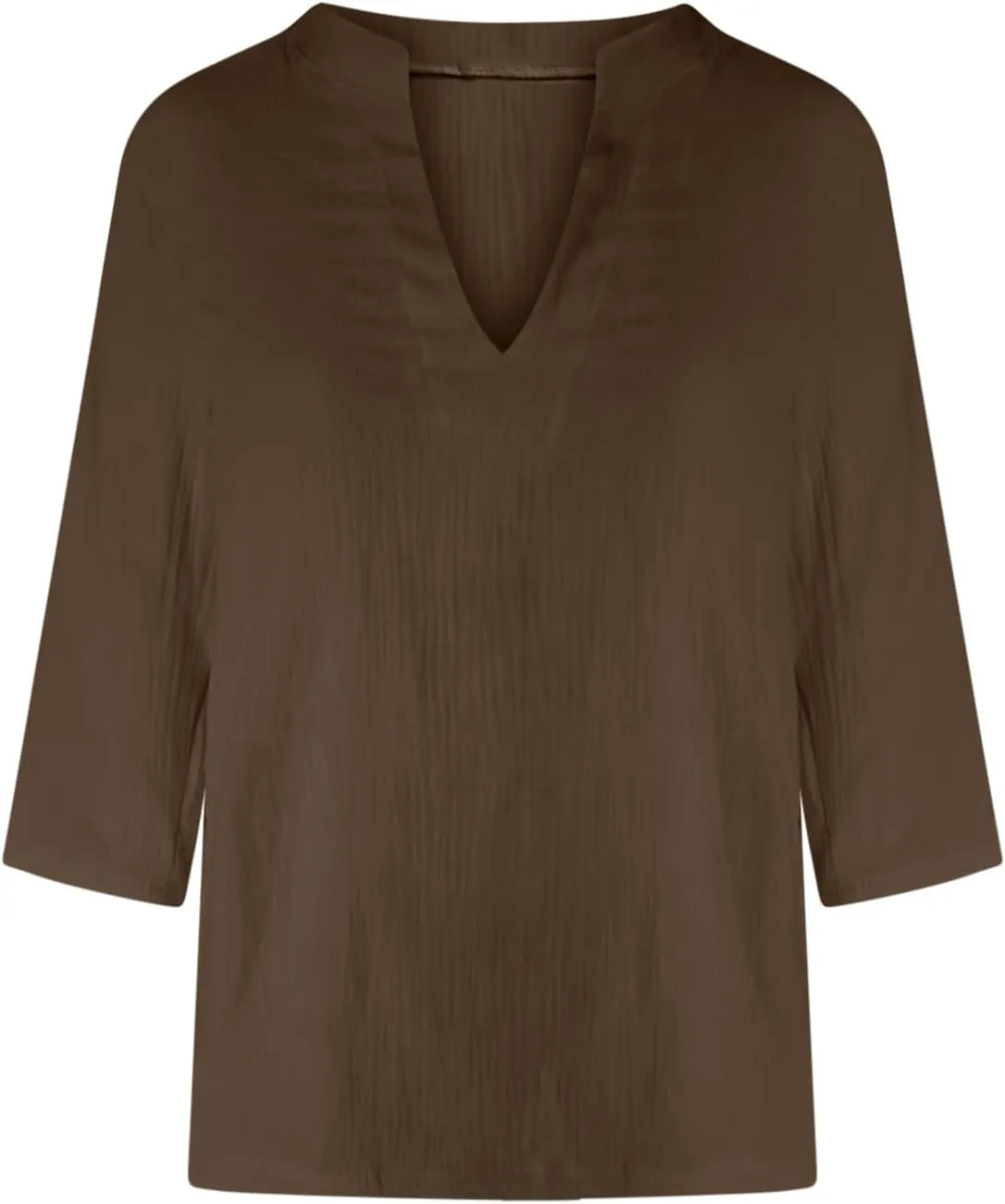 Womens Cotton Linen Tunic Shirts 3/4 Sleeve V Neck Loose Fit Blouse Tops Summer Beach Lightweight Cover Up Tees