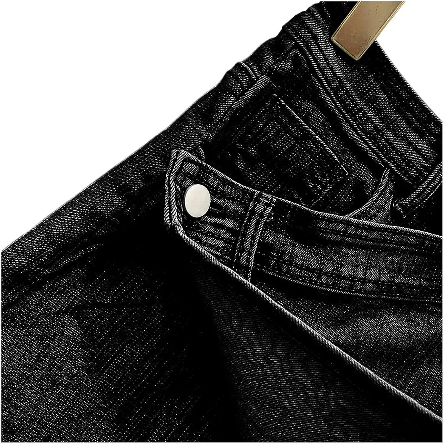 Women's Crossover Jean Shorts Mid-High Waisted Ripped Denim Shorts Causal Trendy Stretchy Denim Shorts with Pockets