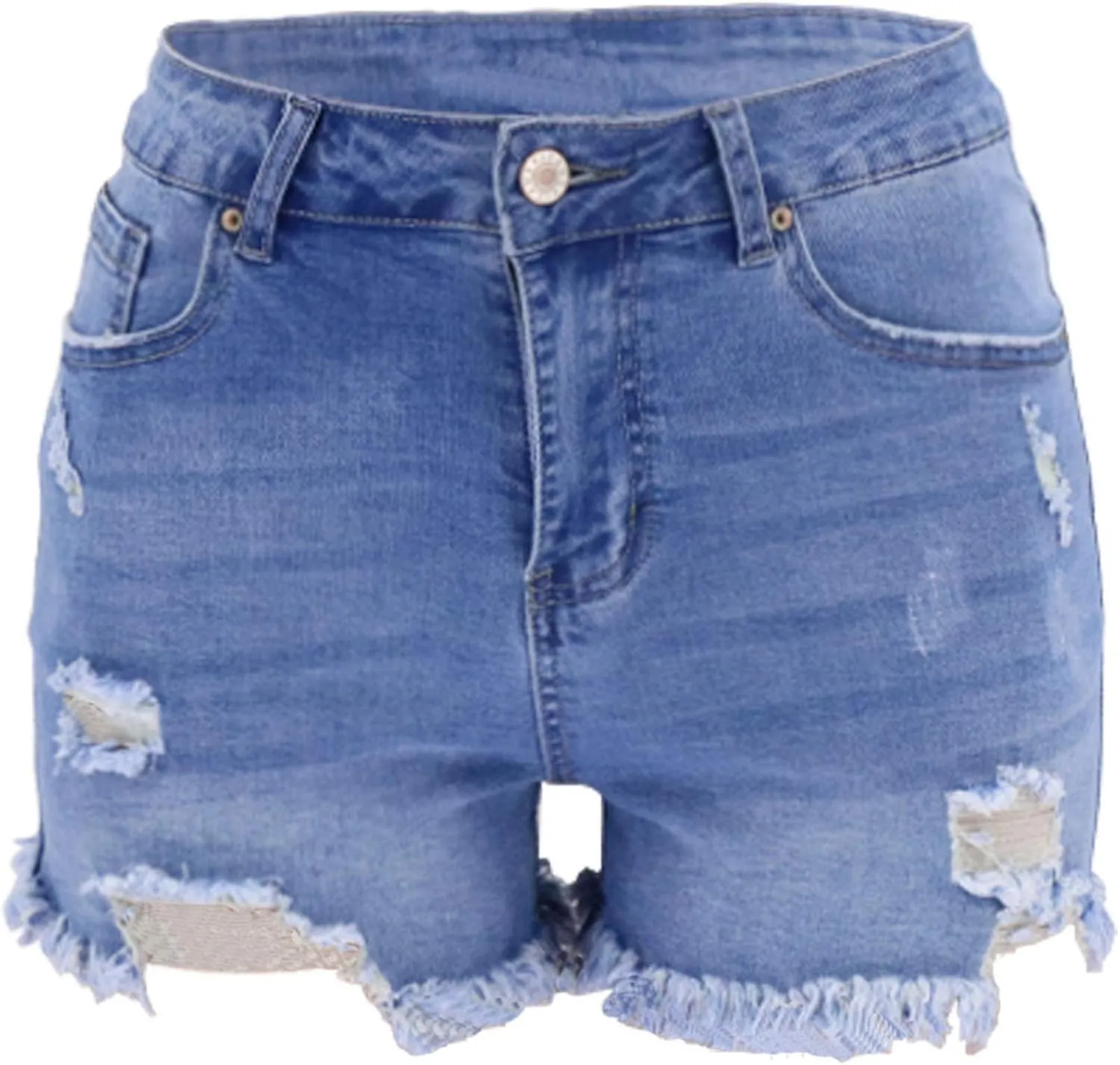Womens Denim Shorts Mid Rise Ripped Jean Shorts Summer Stretchy Jean Shorts Distressed Rolled Hem Jeans Shorts