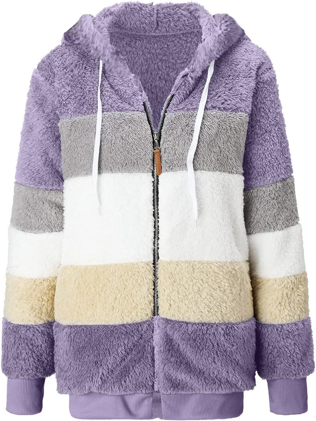 Women's Fleece Lined Jacket with Hood Zip Up Plus Size Sherpa Warm Heavyweight Hoodies Winter Thermal Christmas Sweatshirt