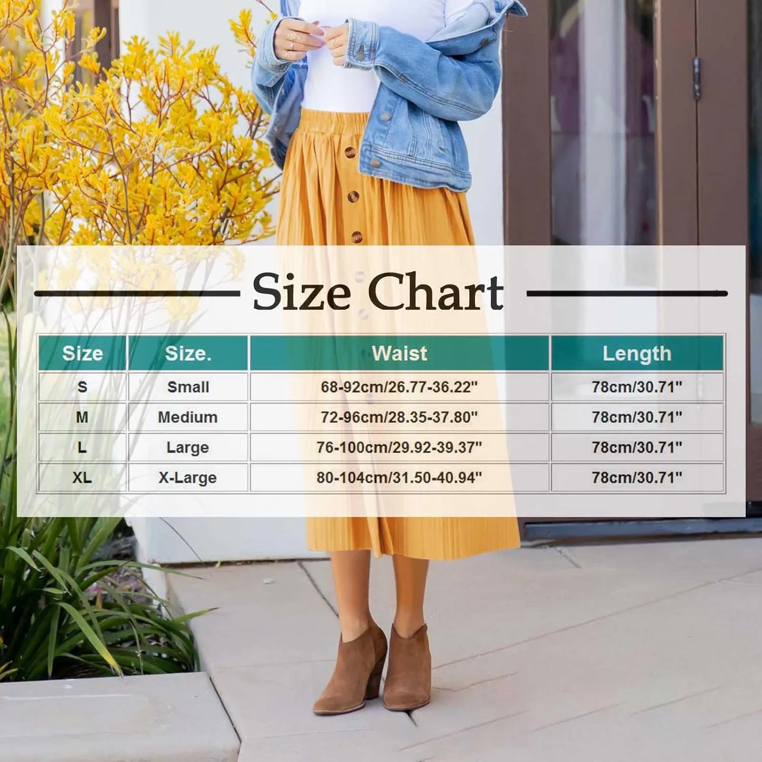 Women's Flowy Maxi Skirt 2025 Summer Pleated High Waisted Casual Long Skirts with Pockets Solid Color Button Dress