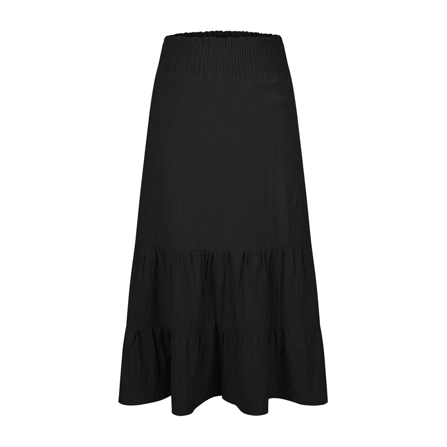 Women's Long Skirts A Line Summer Maxi Skirts High Waisted Tiered Boho Flowy Skirts Beach Vacation Casual Skirts
