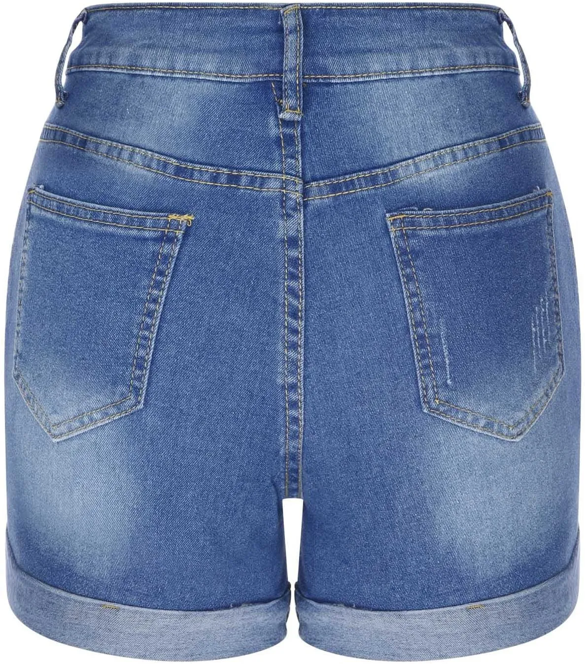 Womens Mid Rise Denim Shorts Summer Rolled Up Hem Jean Shorts Stretchy Ripped Frayed Shorts Fashion Summer Shorts