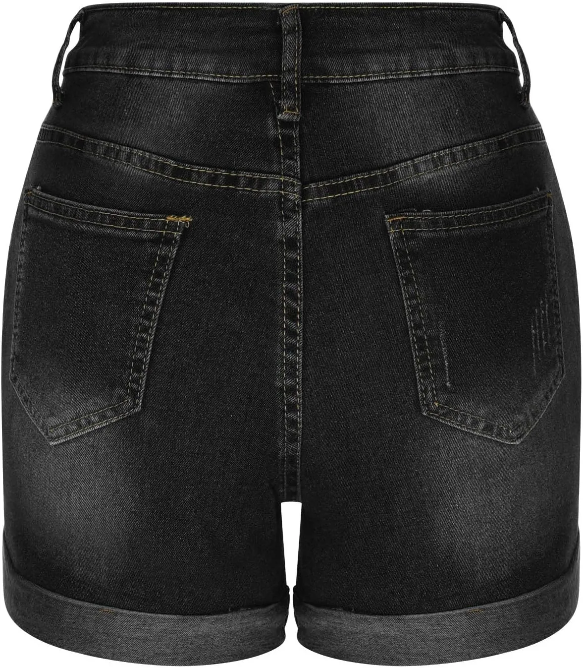 Womens Mid Rise Denim Shorts Summer Rolled Up Hem Jean Shorts Stretchy Ripped Frayed Shorts Fashion Summer Shorts