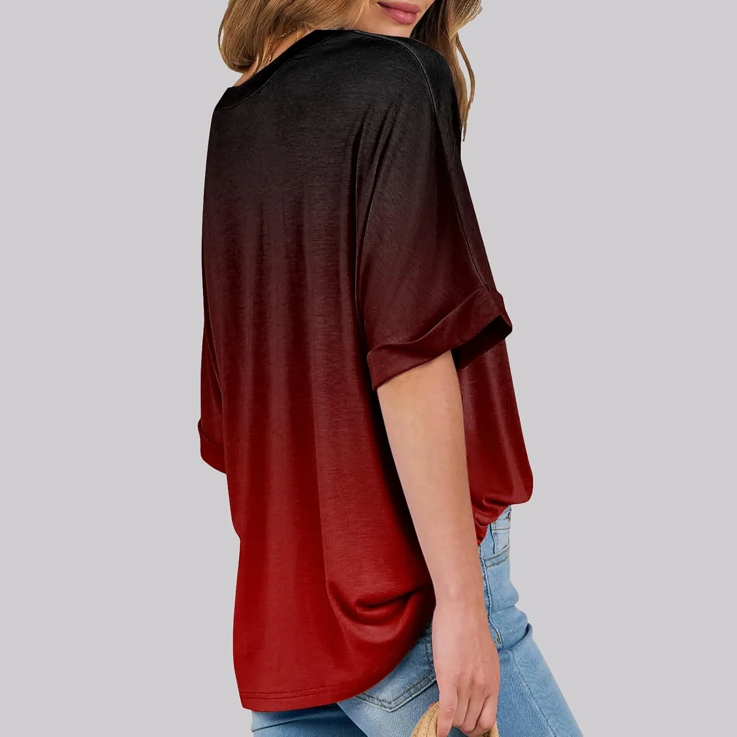 Women's Oversized T Shirts Short Sleeve Crewneck Summer Tops Casual Loose Fit Basic Tee Shirts