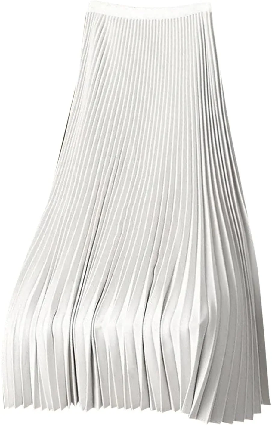Women's Pleated Midi Skirts Elegant Flowy Skirts Elastic Waist Long Work Skirts A Line Wedding Guest Skirts