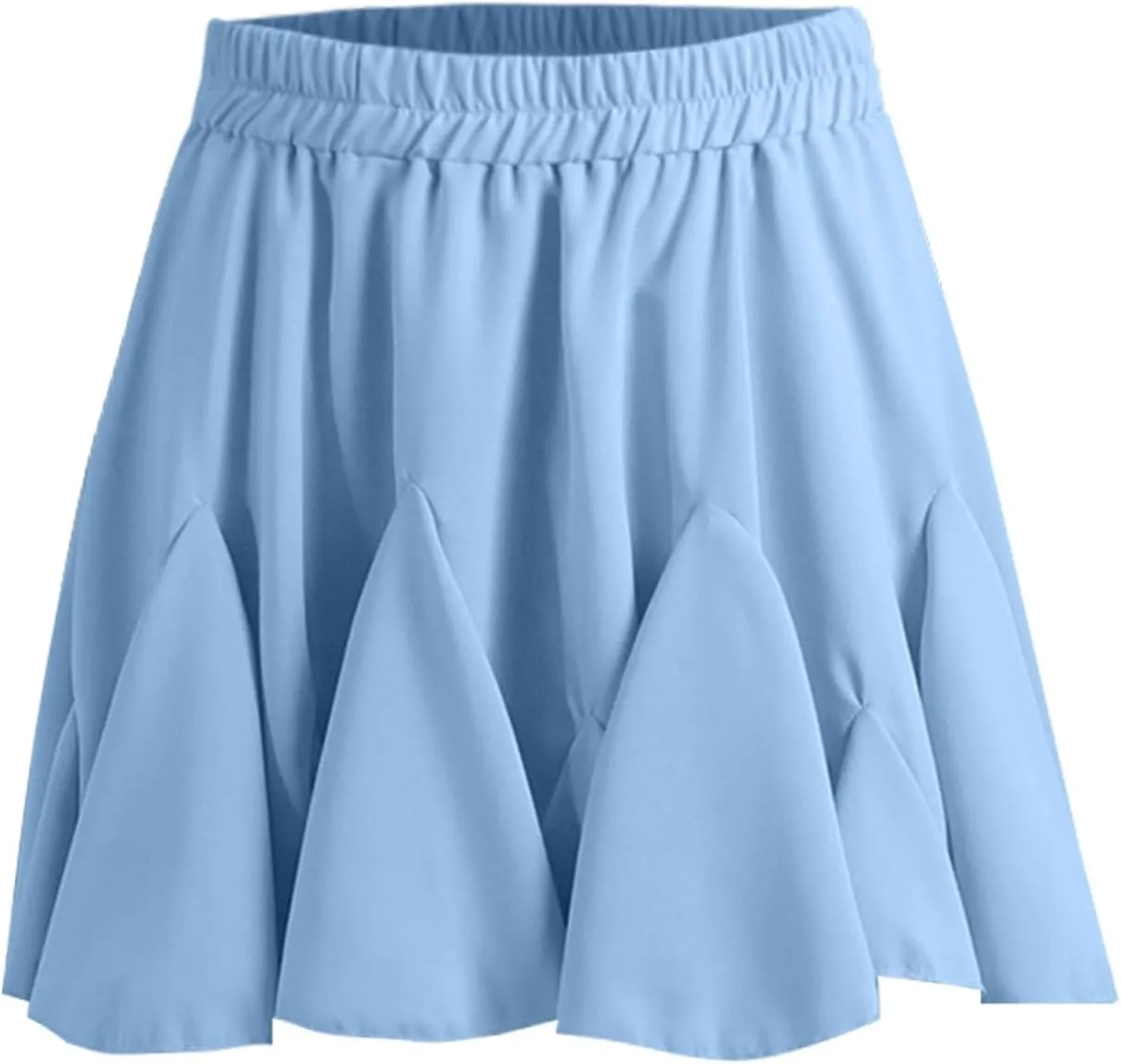 Womens Pleated Skater Skirt Basic Casual High Waisted Ruffles Flared Mini Lingerie Skirts 2025 Fashion Clothes