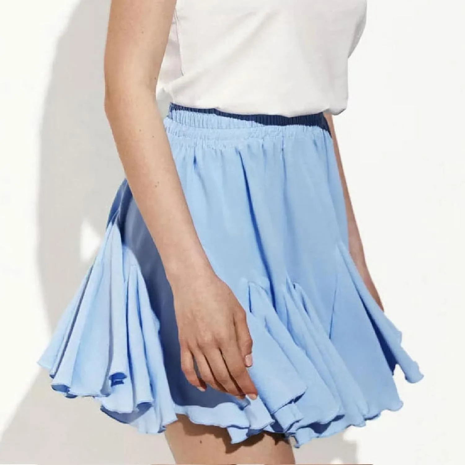 Womens Pleated Skater Skirt Basic Casual High Waisted Ruffles Flared Mini Lingerie Skirts 2025 Fashion Clothes