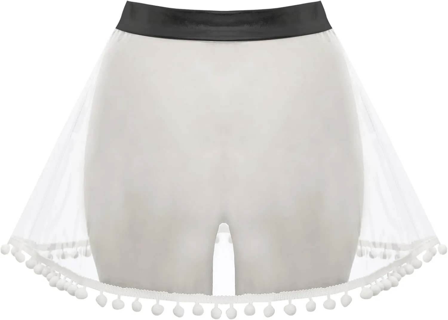 Women's PVC Transparent Flared Pleated Skirt Clubwear High Waist See Through Mini Skirt