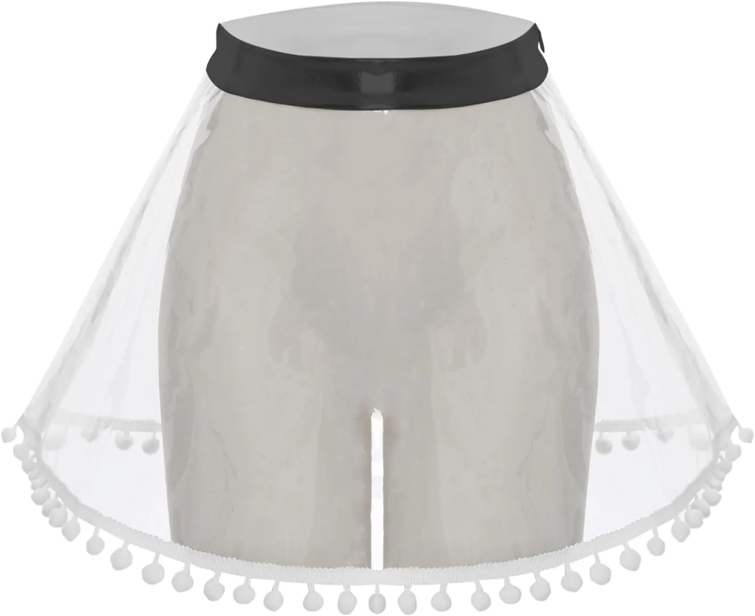 Women's PVC Transparent Flared Pleated Skirt Clubwear High Waist See Through Mini Skirt