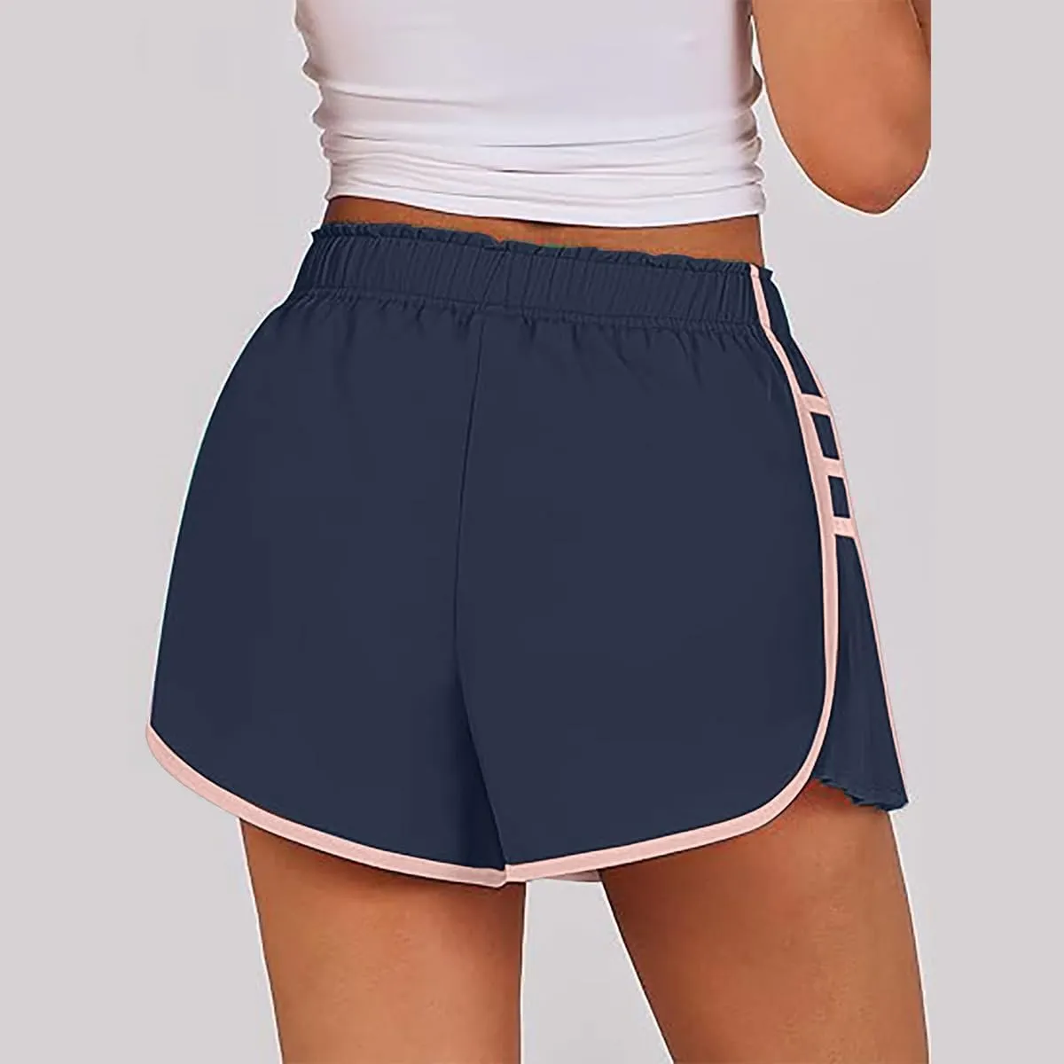 Women's Running Shorts High Waisted Quick Dry Athletic Workout Sports Yoga Climbing Outdoors Pleated Contrast Shorts