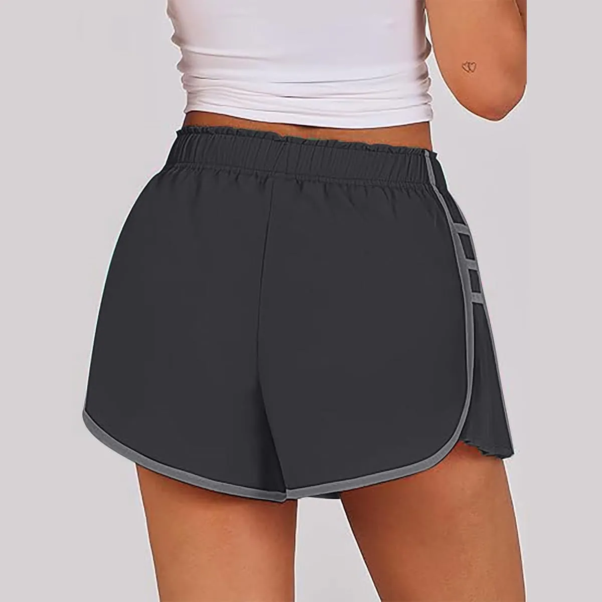Women's Running Shorts High Waisted Quick Dry Athletic Workout Sports Yoga Climbing Outdoors Pleated Contrast Shorts